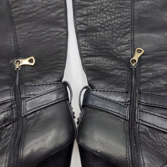 BCBGMAXAZRIA Ma-Remy Knee High Black Lamb Leather Wedge Boots Size 8.5 - Picture 5 of 16